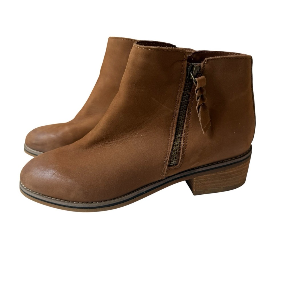 Blondo Liam Waterproof Leather Women's Ankle Booties Brown Size 8.5M Neutral